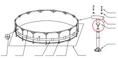 2x V-frmiger Clip fr Metal Frame Pools 12-10313